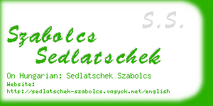 szabolcs sedlatschek business card